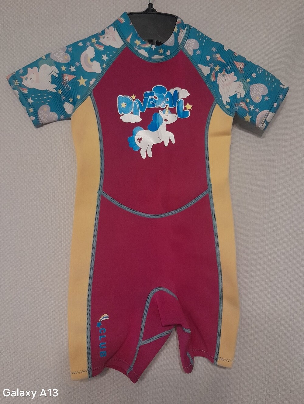 Kids Dive Sail Unicorn Short Sleeve Swim Suit - Multicolor